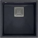 Quadron Unique David 40 композитна мивка за под плот, въглеродно черно - неръждаема стомана 42x42 см (HQD4242U7-BS) Мивка за вграждане
