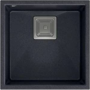 Quadron Unique David 40 композитна мивка за под плот, въглеродно черно - неръждаема стомана 42x42 см (HQD4242U7-BS) Мивка за вграждане