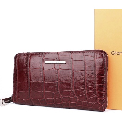 Gianni Conti peněženka celozipová tmavě burgundy červená