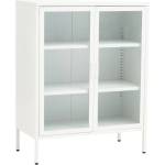 Premier Housewares Бяла стоманена витрина 80x102x40 cm Acier - Premier Housewares (2406590)