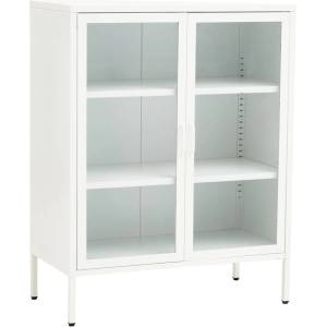 Premier Housewares Бяла стоманена витрина 80x102x40 cm Acier - Premier Housewares (2406590)