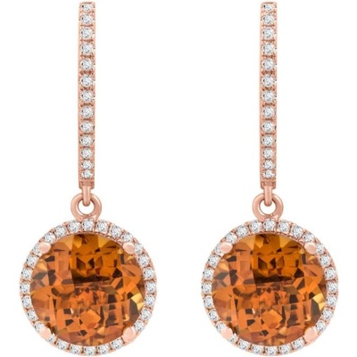 Eppi citrínové náušnice s diamantmi Caylee E31481