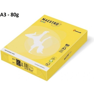 Maestro Color A3 80 g barevný papír intenzivní žlutý 500 listů