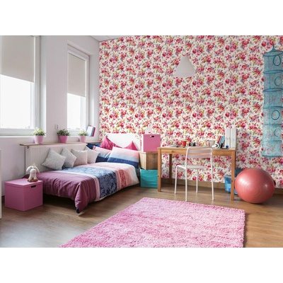 Луксозна флизелинова тапета розов мотив с рози