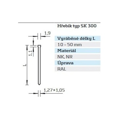 Kolářské hřebíky BeA 10300644, 20mm, 5000ks