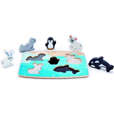 Hape dřevěné taktilní puzzle POLÁRNÍ ZVÍŘÁTKA