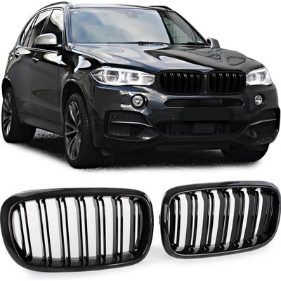 MT Mriežka BMW X5 F15 F85 X6 F16 F86 dvojité rebrovanie Lesklá čierna