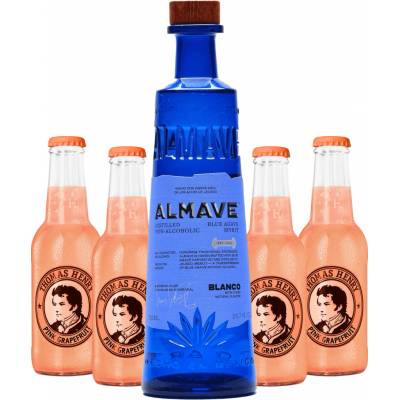 Almave Blanco Non-Alcoholic Blue Agave Spirit + 4 x Thomas Henry Grapefruit (set 1 x 0,7 l, 4 x 0,2 l)
