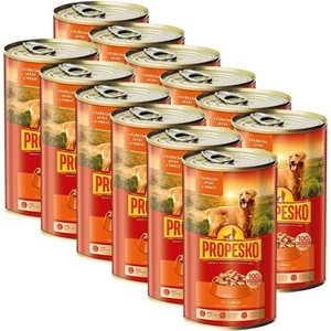 Propesko Dog Консерва пиле-черен дроб-морков в сос 12 x 1240 г
