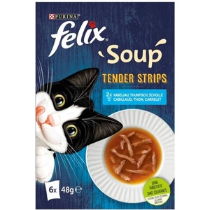 FELIX Soup Tender Strips cod/tuna/flatfish 6x48 g