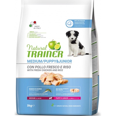 Natural Trainer Medium Puppy & Jun čerstvé kura 3 kg