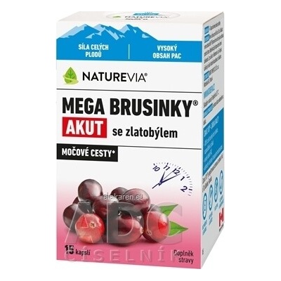 Naturevia mega brusnice akut so zlatobyľou 15 ks