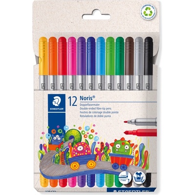STAEDTLER Двувърхи флумастри Staedtler Noris 320, 12 цвята (33829-А)