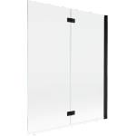 Mexen Mist параван за вана, двукрили, десен, 140 x 150 см, прозрачен, черен - 8A9-140-002-70-00-P (8A9-140-002-70-00-P)