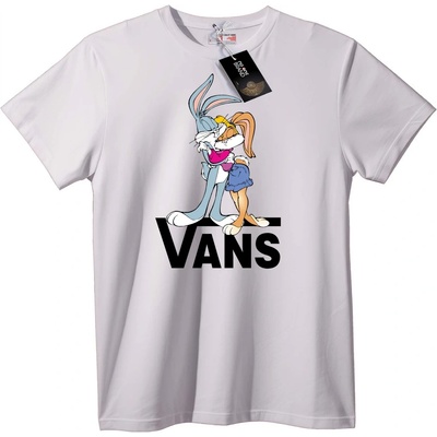 NOONEBRAND Тениска Bugs & Lola Bunny с Vans - 2XL, White