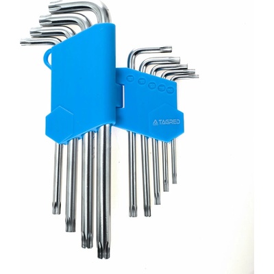 TAGRED TA1045 Imbusové klíče TORX s otvorem, T10-T50, sada 9 ks,