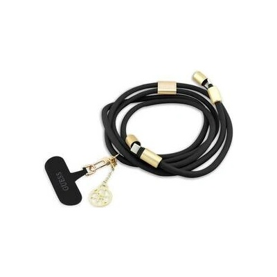 Snůrka na krk Guess Crossbody Popruh 4G Charm s Nabíjacím Káblom USB C/USB C Čierny