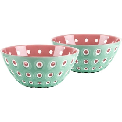 Guzzini LE MURRINE sada 2 misek Matcha green/white/mauve 12 cm