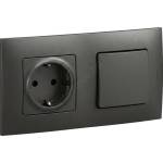Legrand Legrand-Домашна SCHUKO розетка и еднополюсен ключ № 1 с рамка NILOE черен (LR0114B)