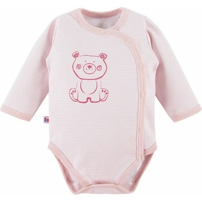 Eevi Body rozopínacie s dlhým rukávom BIG BEAR ružové