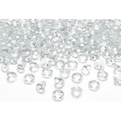 PartyDeco Diamantové konfety průhledné 20mm