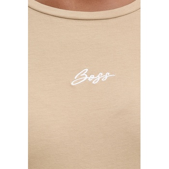 BOSS Orange Памучна тениска BOSS Orange C Elove embro дамска в бежово 50554696 (50554696)