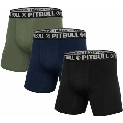 PitBull West Coast komplet 3ks boxerek PITBULL černé/olivové/tmavě modré