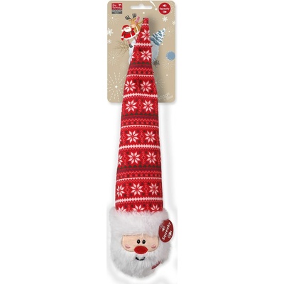 Dog Fantasy Winter Tale koule s čepicí červená pískací 38 cm