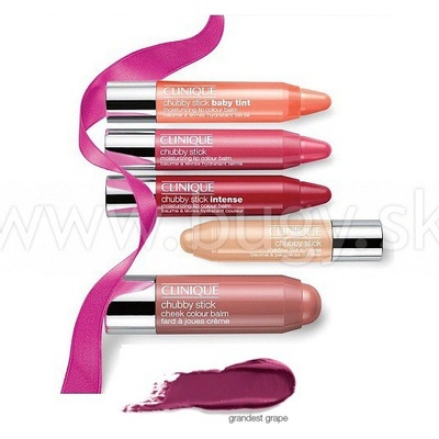 Clinique Chubby Stick Moisturizing Lip Colour Balm hydratačný rúž 8 grandest Grape 3 g