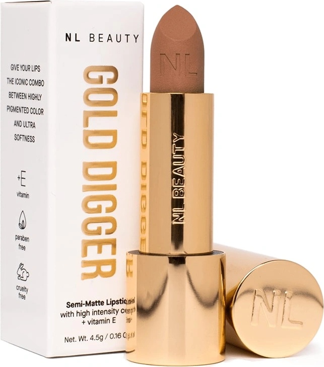 NL Beauty 01- 24K, Semi Matte Velvet, Gold Digger Червило стик 3, 5gr