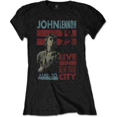 John Lennon Live In New York City Black L Дамски Риза (JLTS06LB03)