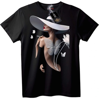 NOONEBRAND Тениска Елеганция с крила на пеперуда - 7XL, White