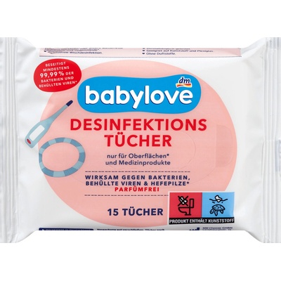 Babylove hygienické dezinfekční ubrousky 15 ks
