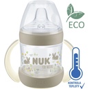 Nuk fľaša dojčenská For Nature na učenie s kontrolou teploty hnedá 150 ml