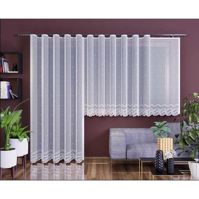 Hotová záclona nebo balkonový komplet, Aurelia, bílá 220 x 120 cm – Zboží Dáma