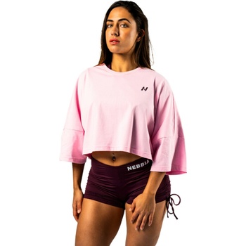 Nebbia Oversized crop tričko JUST FLOW 431 ružové