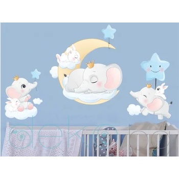 Image 1 of Слонче и зайче - комплект стикери за декорация (1603)