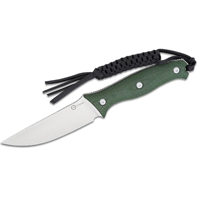 CIVIVI Green Canvas Micarta Handle Satin Finished Nitro-V Blade With 1PC Black Lanyard, Black Kydex