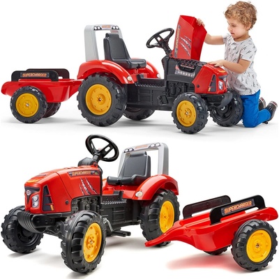 FALK Šlapací traktor 2030AB SuperCharger s vlečkou a otevírací kapotou – Zboží Dáma