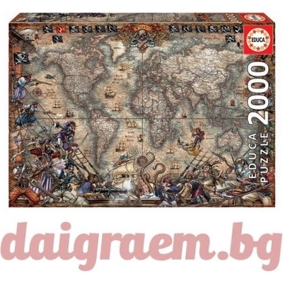 Educa Пъзел educa 18008 - 2000 части - Пиратска карта (edu18008)
