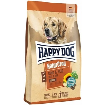 Happy Dog Natur Croq Beef & Rice - храна за кучета от всички породи, с говеждо, ориз и зеленчуци, 1 кг, Германия - 60520