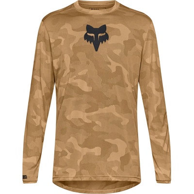 FOX Racing Мъжка фланелка с дълъг ръкав за колоездене FOX Racing Ranger Tru Dri L/S Jersey Cycling jersey - Nutmeg - размер XL (056-3243-1314)