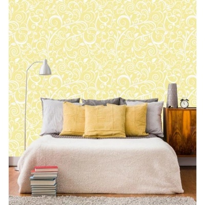 DIMEX ART Луксозна флизелинова тапета жълт ретро абстракт