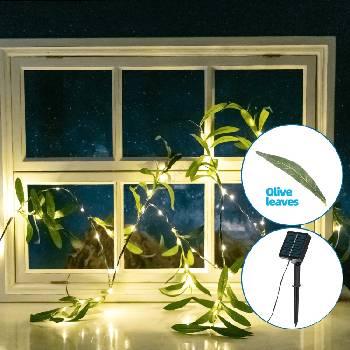Aigostar - LED соларен гирлянд 60xLED/4м IP65 топла бяла olive (AI1618)