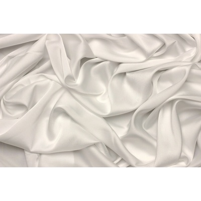 Saténové umělé hedvábí | Silky Armani - Perlově bílá | Ivory