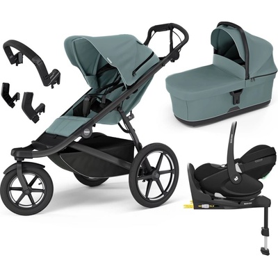 THULE Trojkombinace 6v1 Urban Glide 3 + Bassinet + příslušenství 2024 + Maxi-Cosi Pebble 360 PRO + základna FamilyFix 360 PRO Mid Blue