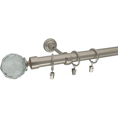 KovovégarnýžeCZ Globe elegance 25 mm Dvouřadá Kroužky s žabkou matný nikl 180 cm
