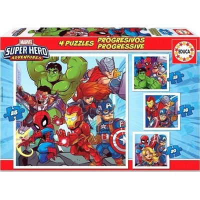 EDUCA Marvel Dobrodružství superhrdinů 4v1 12,16,20,25 dielov