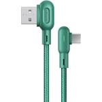 USAMS Кабел MicroUSB 2A 1, 2m ъглов U57, зелен (Usa000901)