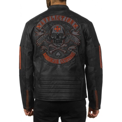 bunda pánska AFFLICTION BLACK BIRD BLK/ORANGE 110OW408-BKOG